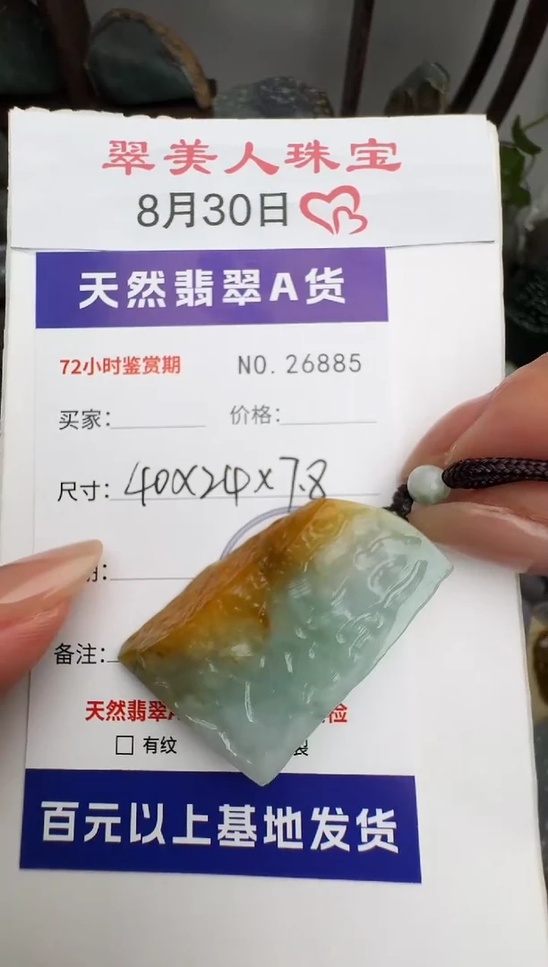 颈饰未镶嵌翡翠原石26885
