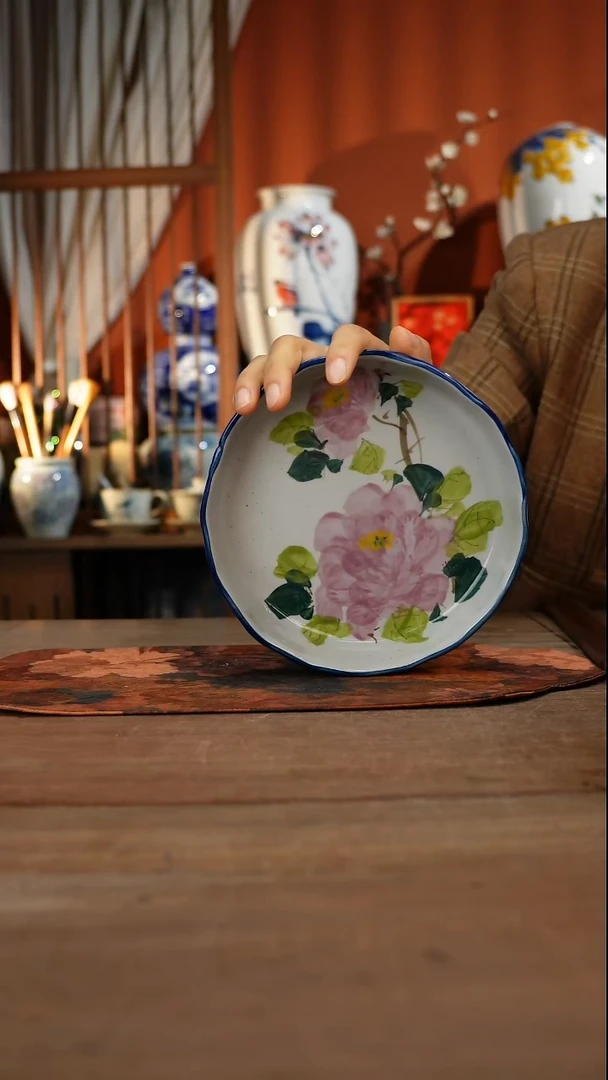 当代高温釉下彩手绘陶瓷餐具