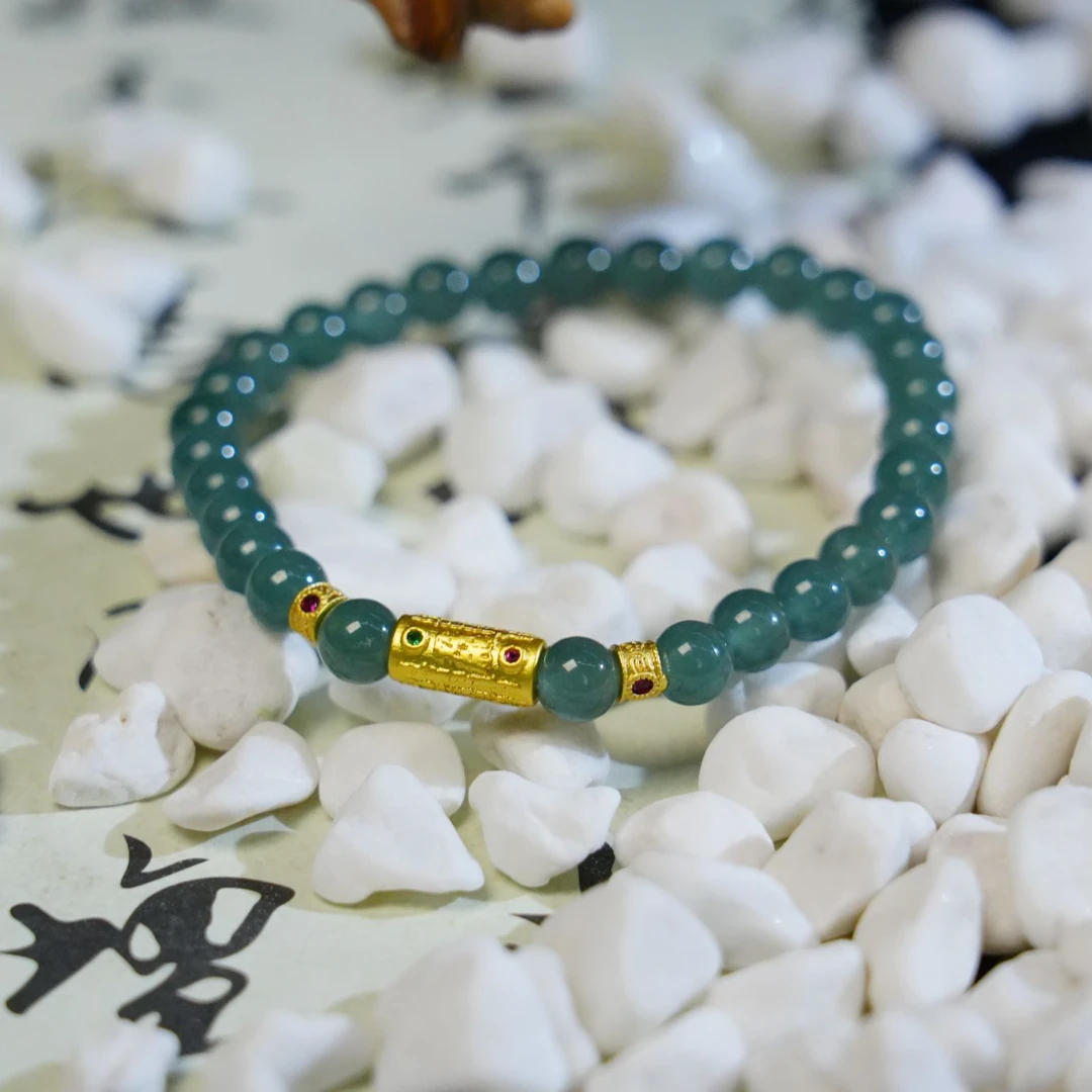 小心经-天然翡翠A货单圈手串仙女百搭