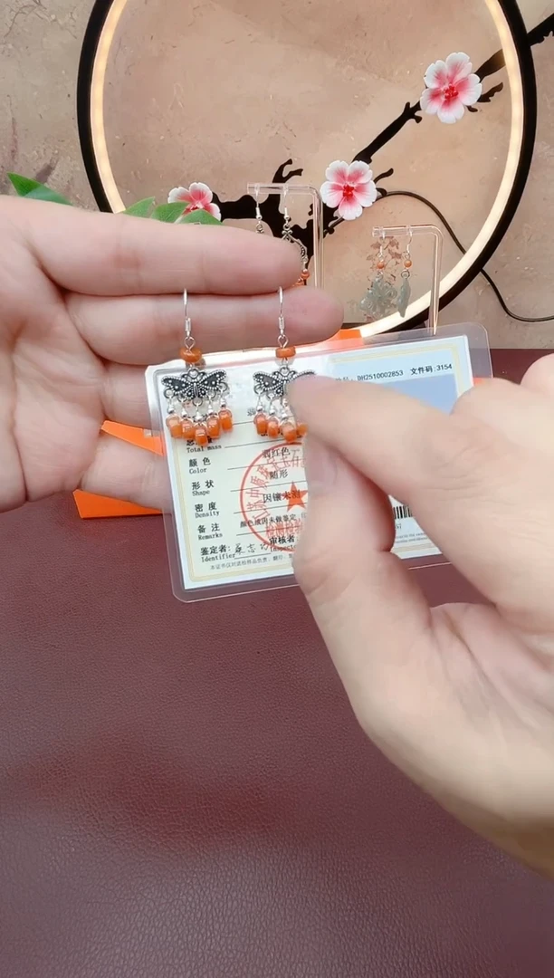 银S925镶嵌翡翠耳饰c804000