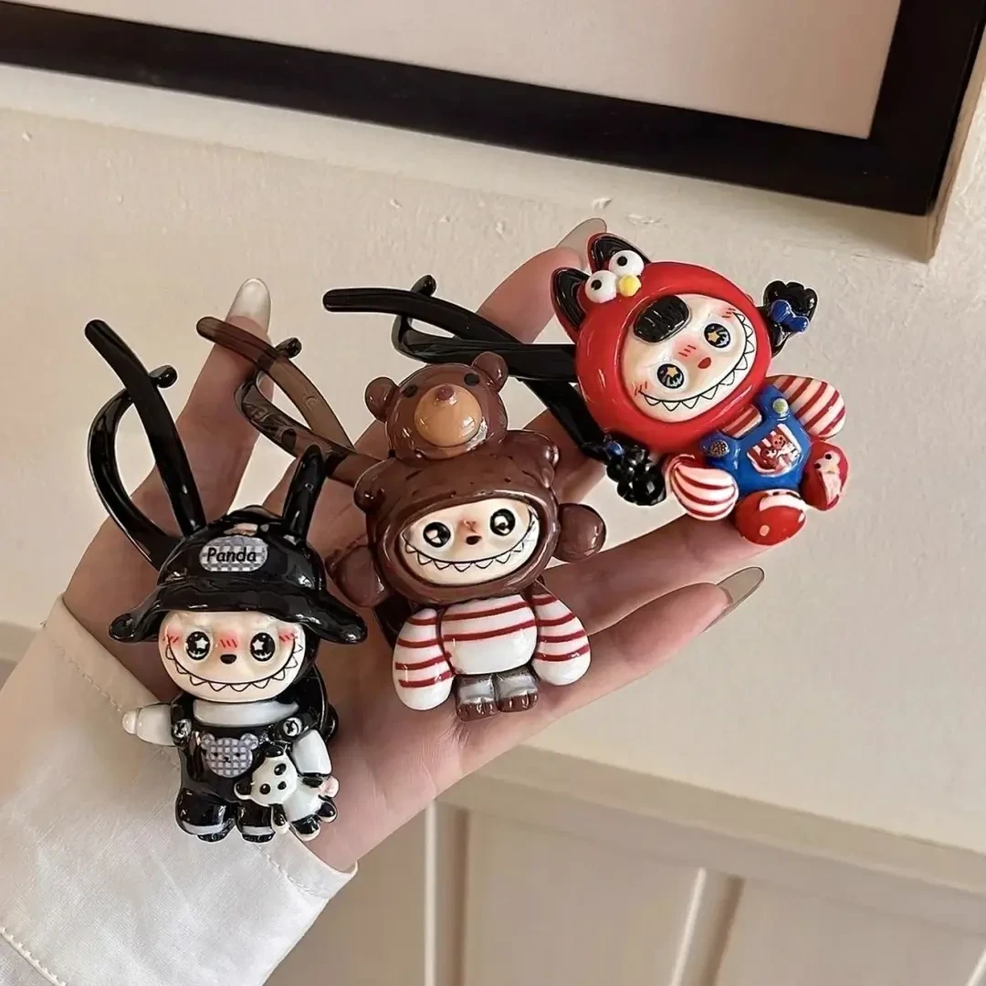 2025新款发夹女拉布布可爱卡通一字扭扭夹简约盘发抓夹后脑勺头饰