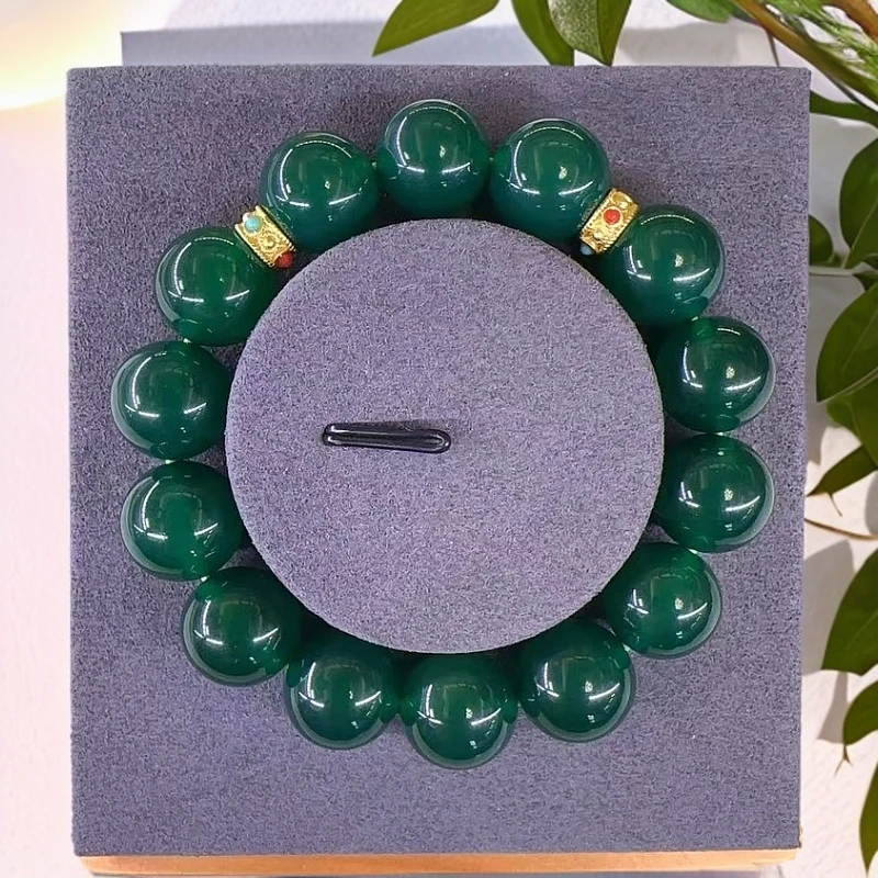 【甄选】天然秦紫玉玛瑙高端14mm手串