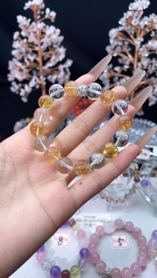 未镶嵌手串水晶S4白水晶黄塔