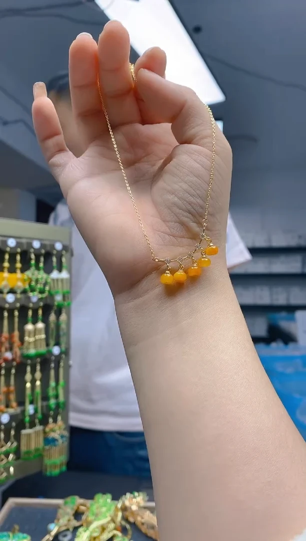 【闪购商品】翡翠耳饰合金0271翡翠锁骨链