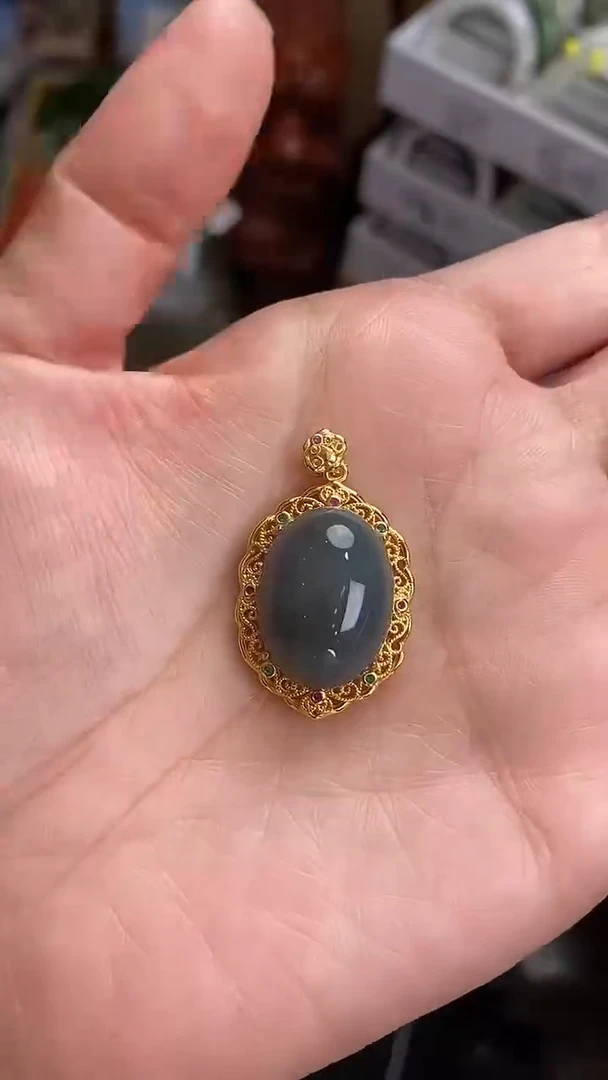 吊坠(不含链)银S925镶嵌和田玉和田玉吊坠S925银镶