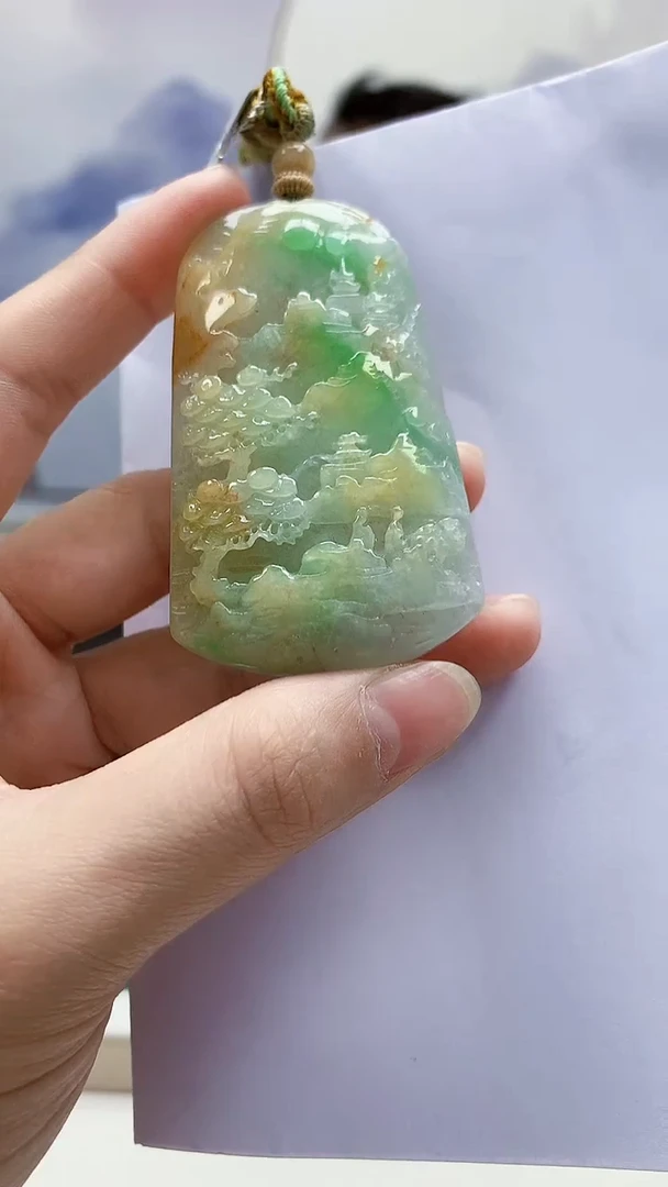 未镶嵌定制翡翠4957lr-毛货挂件45