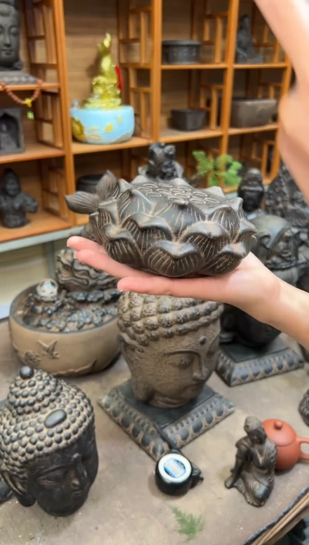 陶土【火山泥】莲蓬实心底座
