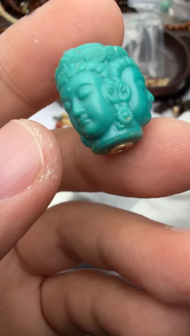 足金镶嵌绿松石配饰配饰