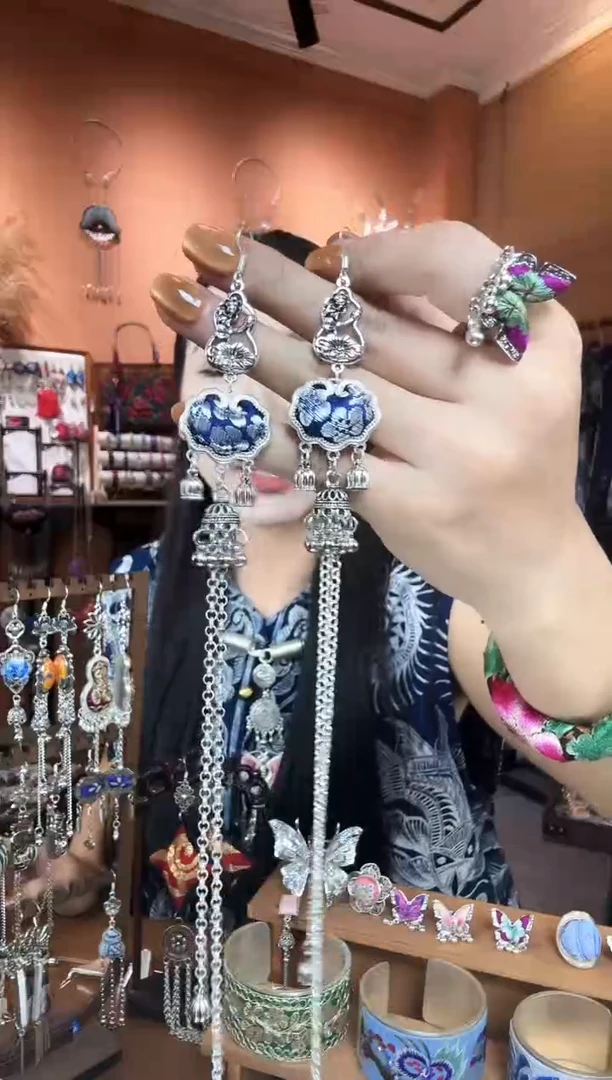 刺绣纯手工民族风耳环