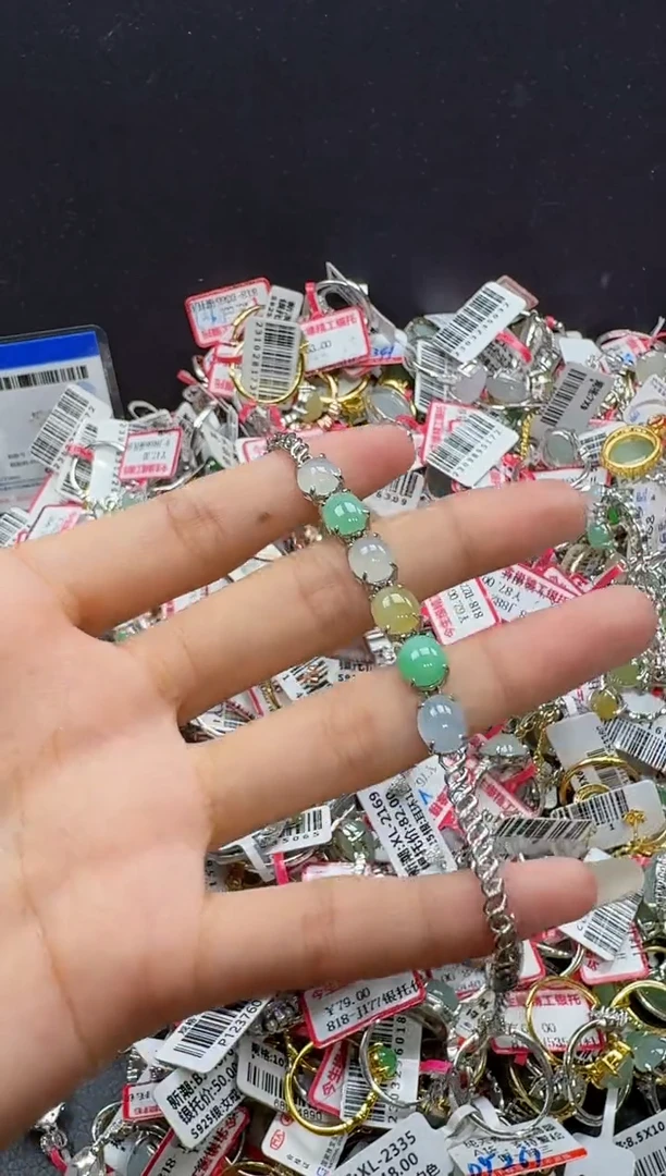 翡翠戒指银S925镶嵌戒指334