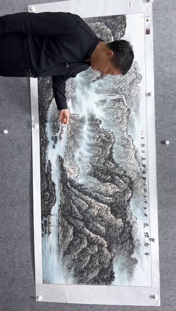国画张传亭老师的红袍作品