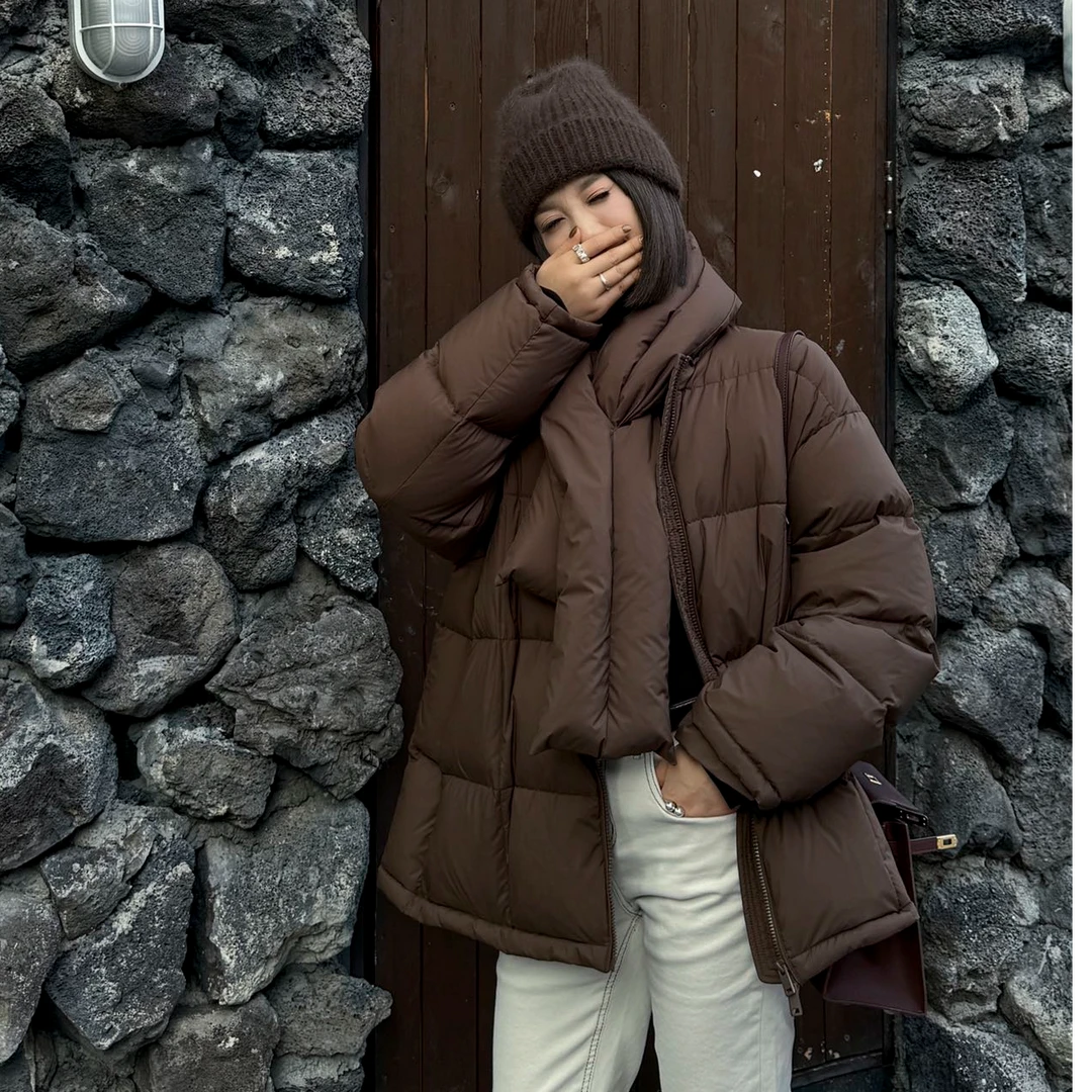 洋气百搭通勤上班日常休闲款白鸭绒羽绒服6772