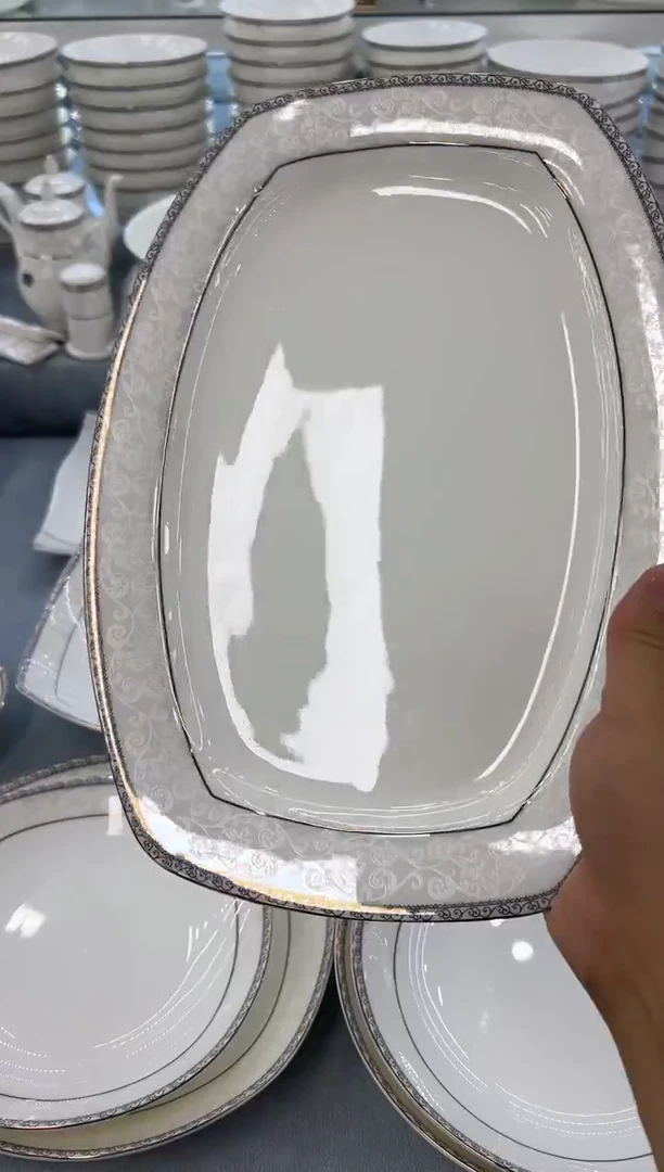 骨瓷玲珑12方鱼1个