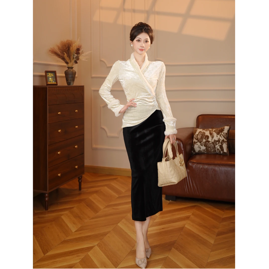 【张小小】【无拉链】【两件套】秋冬新款中国风新中式裤子套装D4271