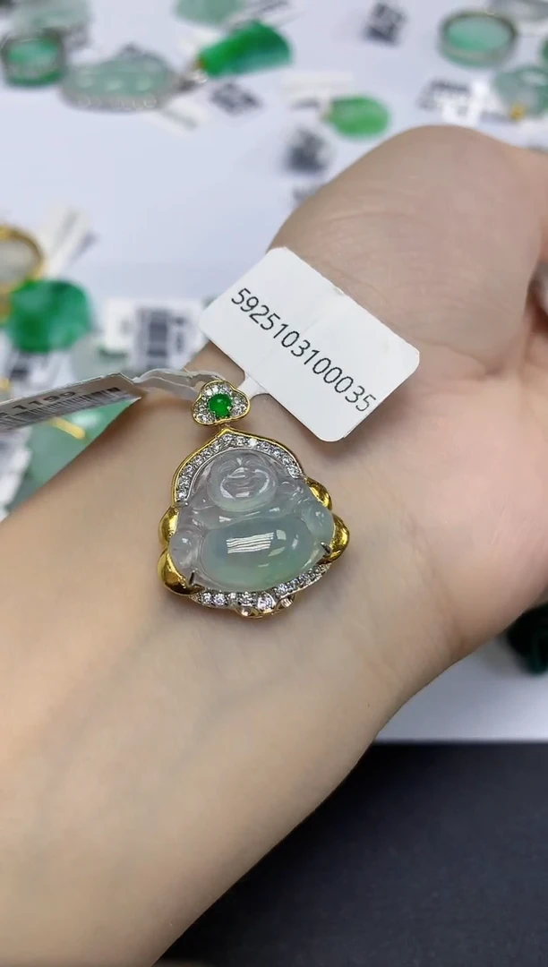 颈饰未镶嵌翡翠天然缅甸翡翠A货百元以上9元证书费自理