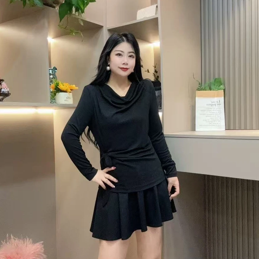 冬季上衣-酷 3563大码显瘦时尚辣妹长袖气质纯欲风百搭上衣