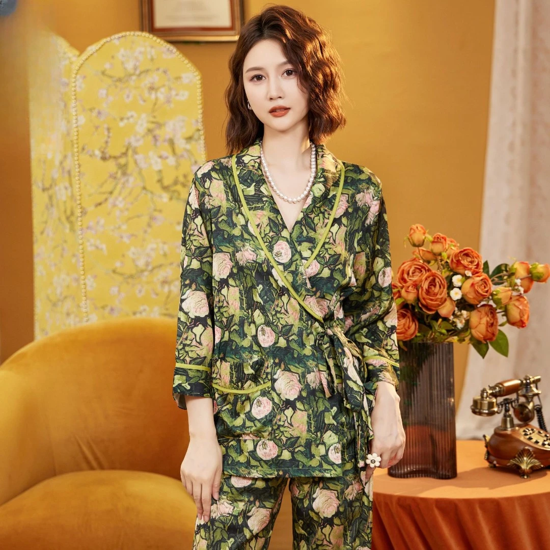 达芬奇密码2025新款上新【蔷薇丛林】高级感家居服套装女春秋季大码
