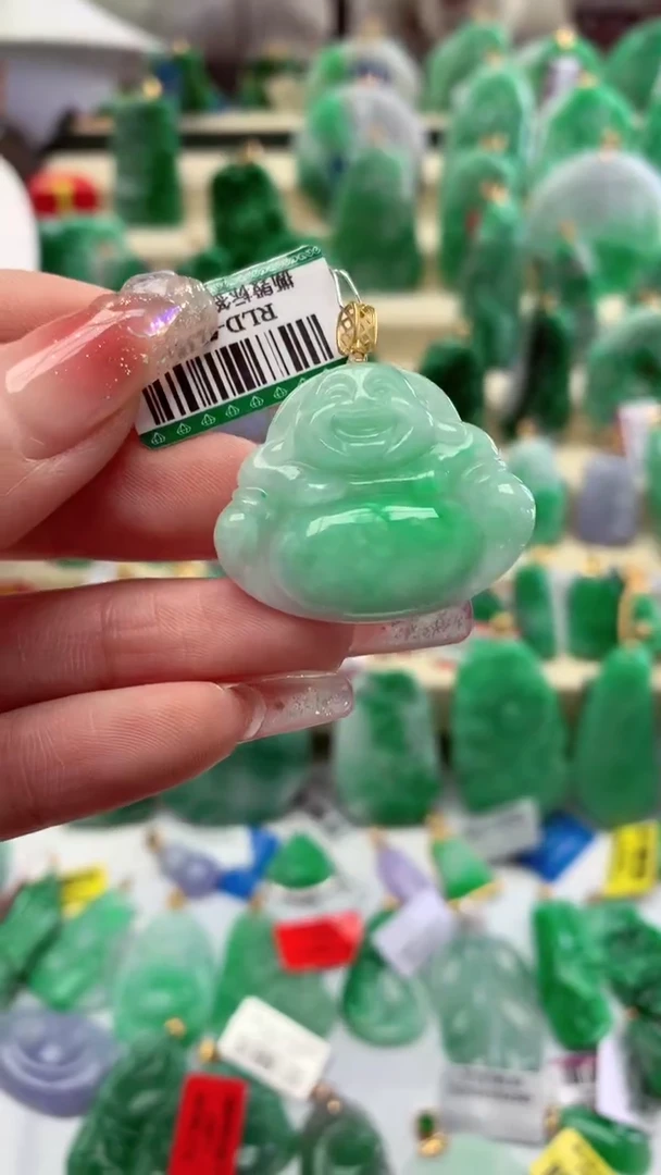 【闪购商品】翡翠颈饰18K金镶嵌挂件