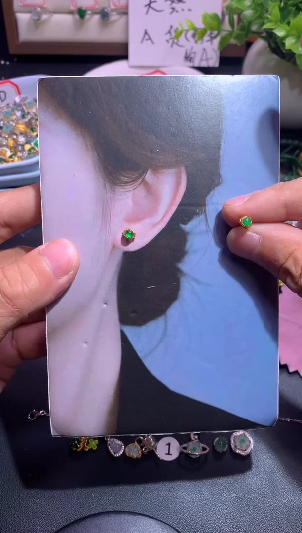 翡翠银S925镶嵌吊坠(不含链)1