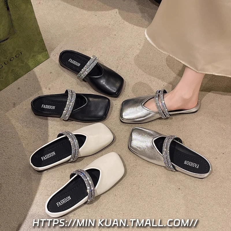 包头女外穿法式平底温柔气质凉鞋夏季2025年新款凉拖穆勒鞋女士