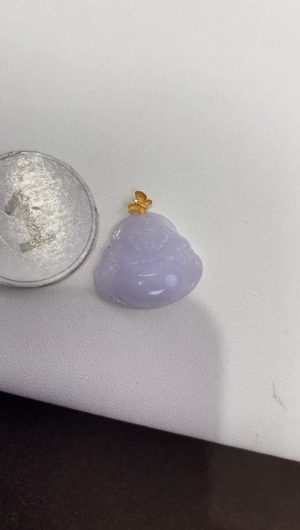颈饰18K金镶嵌翡翠天然缅甸a货翡翠