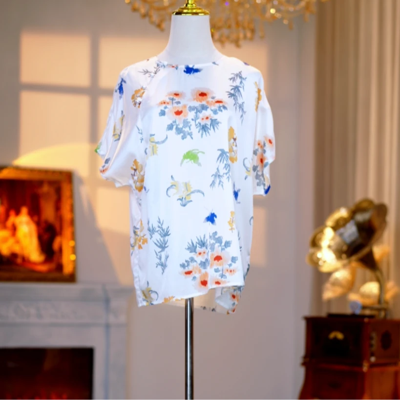 桑蚕丝高定时尚气质减龄上衣 250061