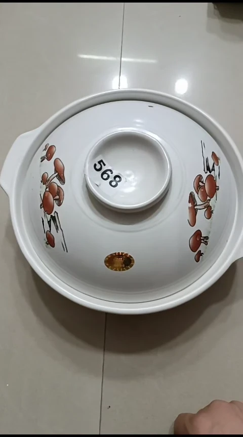 瓷568蘑菇砂锅1个