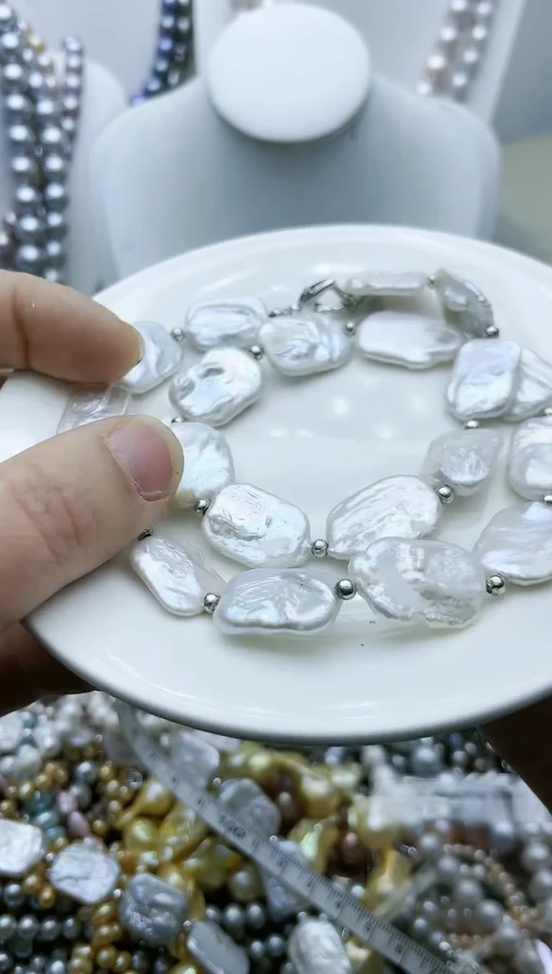 【闪购商品】淡水珍珠颈饰钛钢37