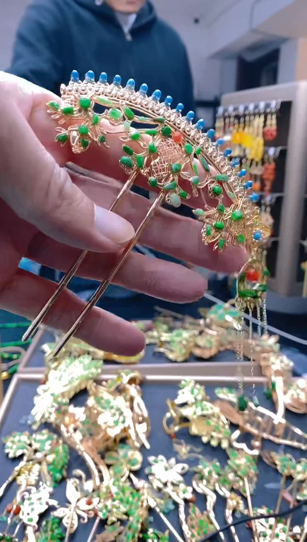 【闪购商品】翡翠耳饰合金61翡翠发簪