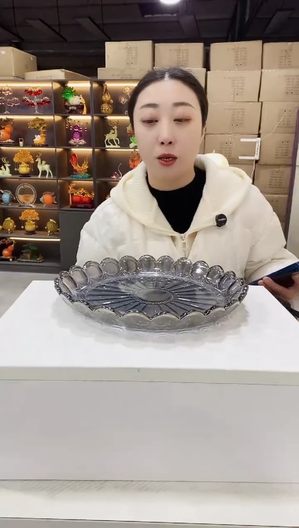 灰色凤羽平盘一个