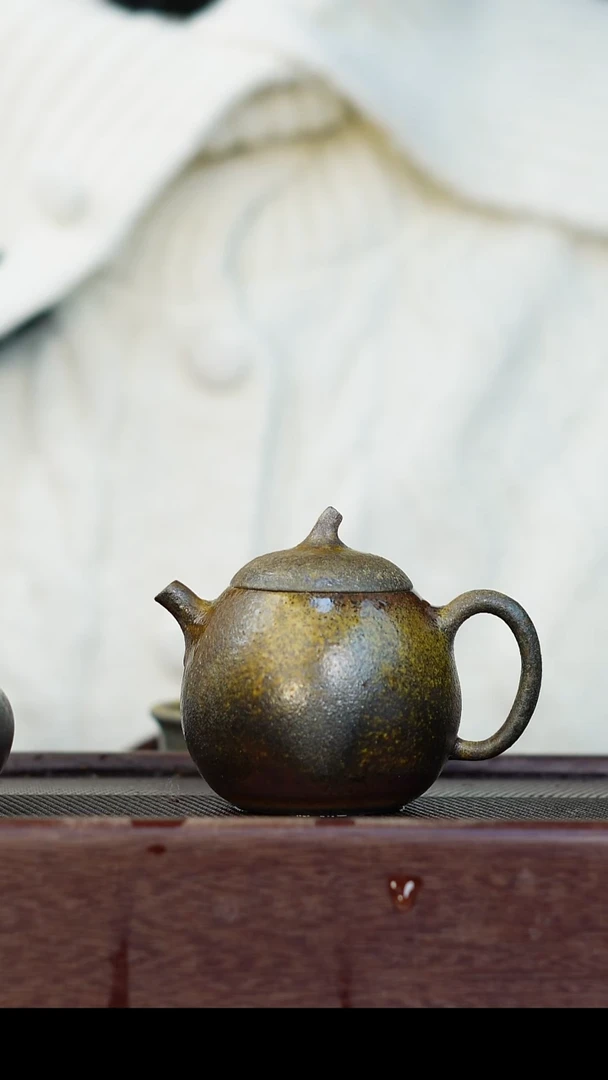 茶壶紫砂柴烧紫砂 天青茄瓜150cc