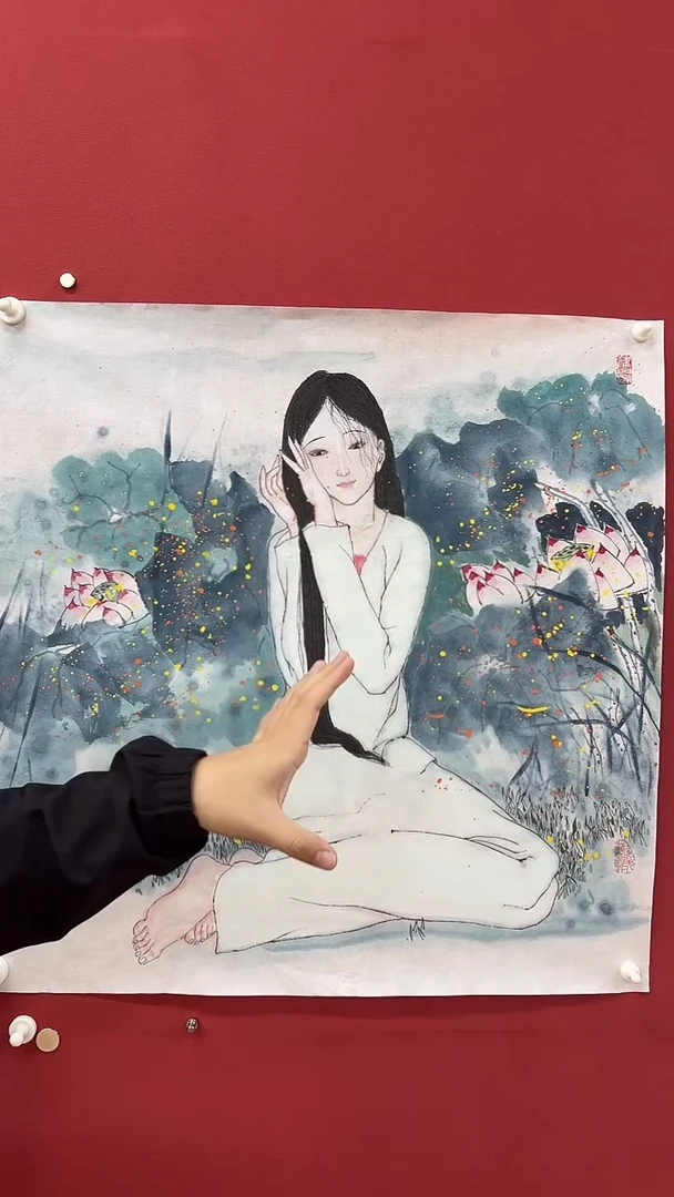 国画手绘原稿-张思俭-仕女-4平尺