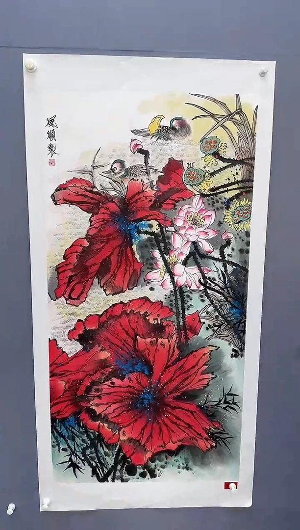 国画杨风顺绘画8pc花鸟紫P