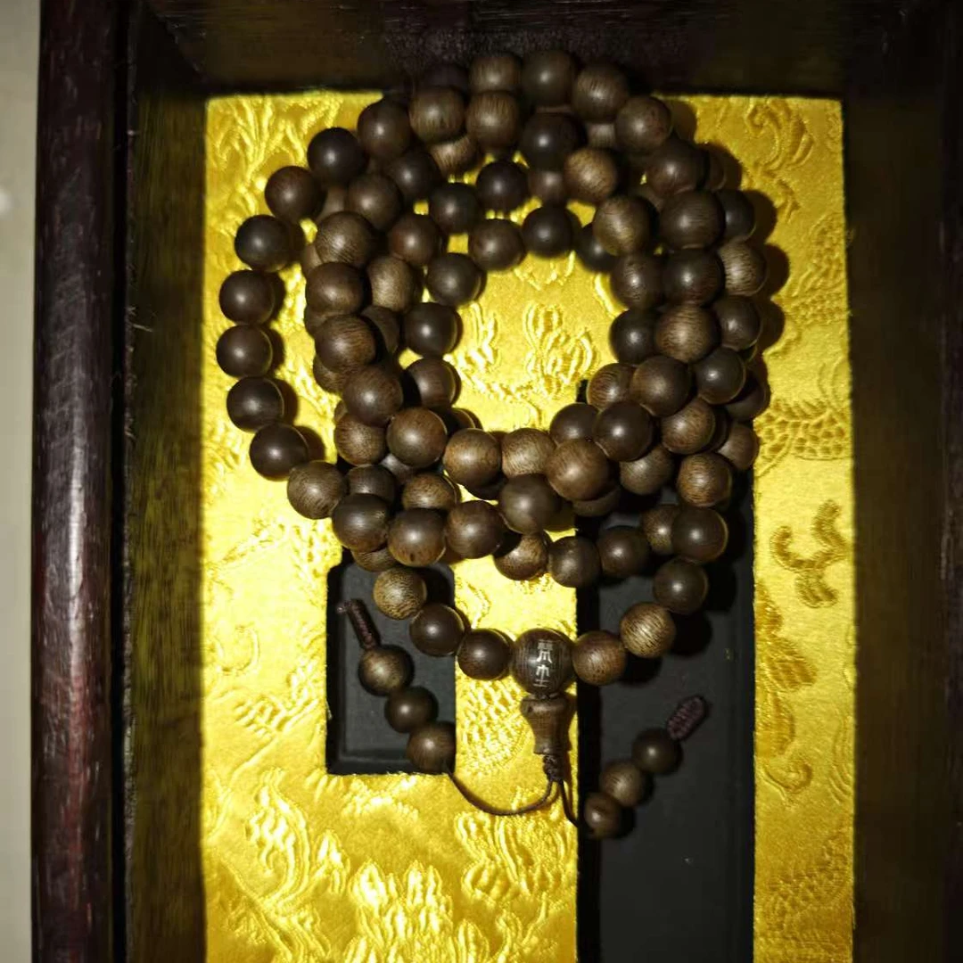 【闪购商品】富森红土玉化天然野沉香梵尘圆珠套盒东