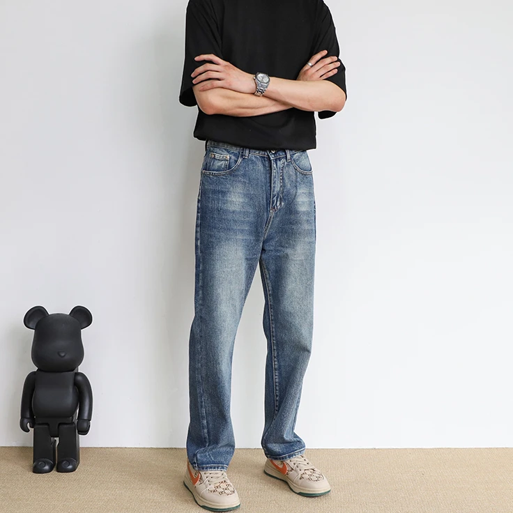 牛仔裤男士2025秋冬休闲潮流美式宽松阔腿直筒裤水洗百搭长裤男款