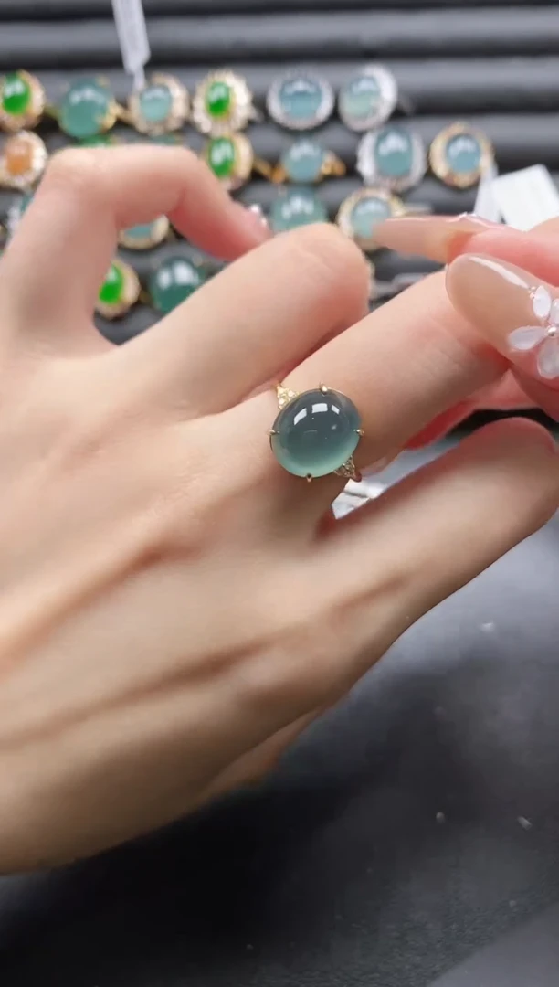 【闪购商品】翡翠戒指银S925镶嵌51511