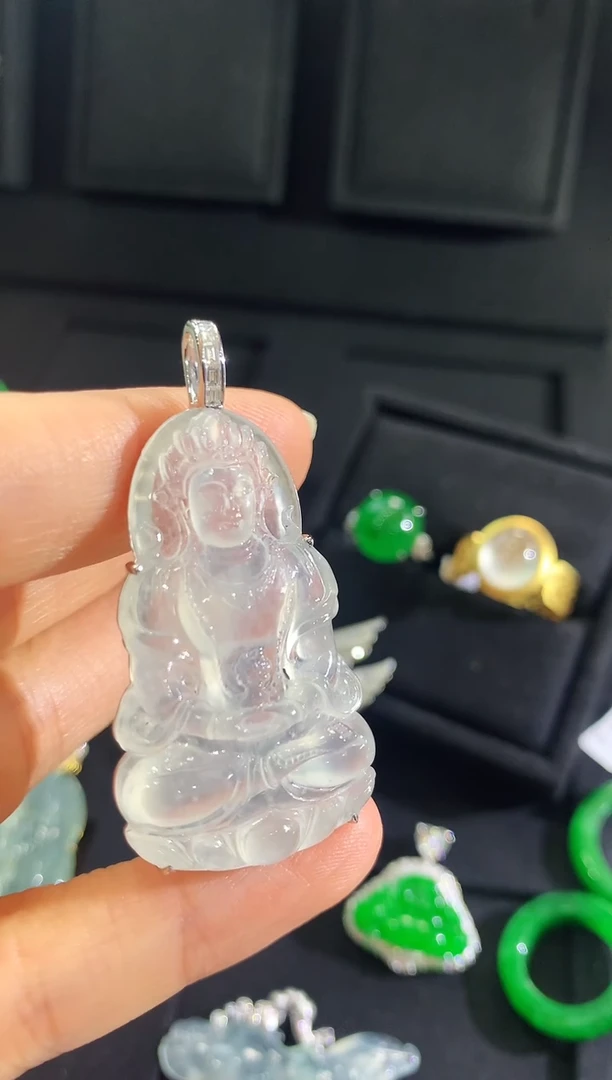 【闪购商品】翡翠吊坠(不含链)18K金镶嵌吊坠