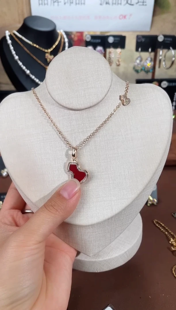 合金925银锆石项链7356