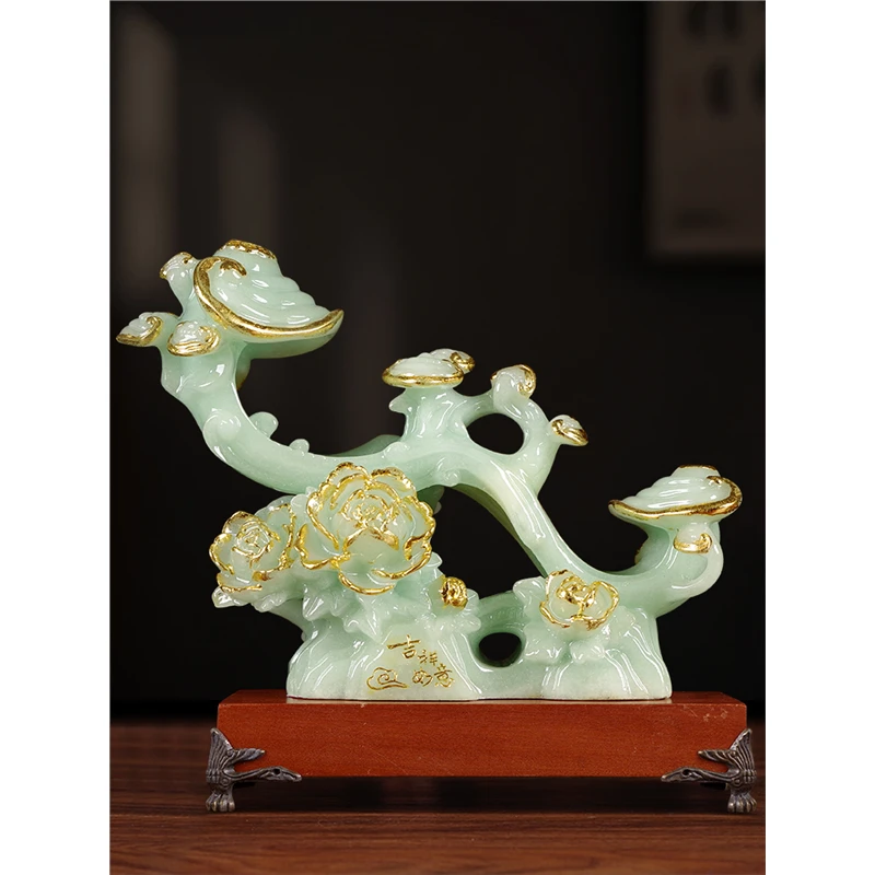 玉石如意摆件招财吉祥家居客厅酒柜装饰品送朋友同事乔迁新居礼物
