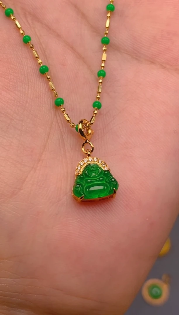 【闪购商品】翡翠吊坠(不含链)银S925镶嵌佛公万能扣