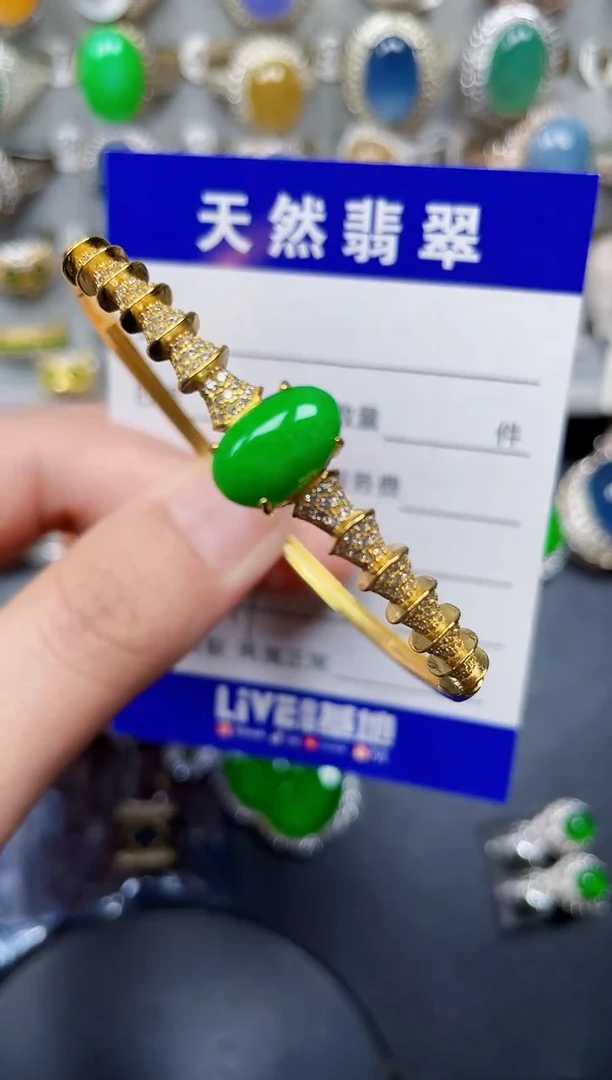 银S925镶嵌手镯翡翠147
