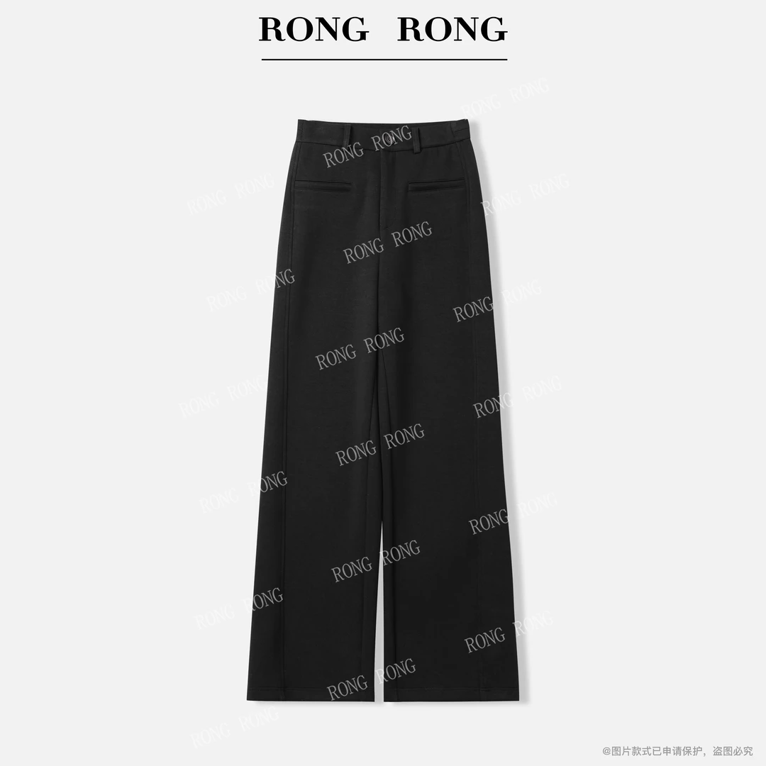 溶溶【醋酸面膜裤】RONGRONG 莱赛尔羊毛醋酸混纺通勤风西裤D-Z0385