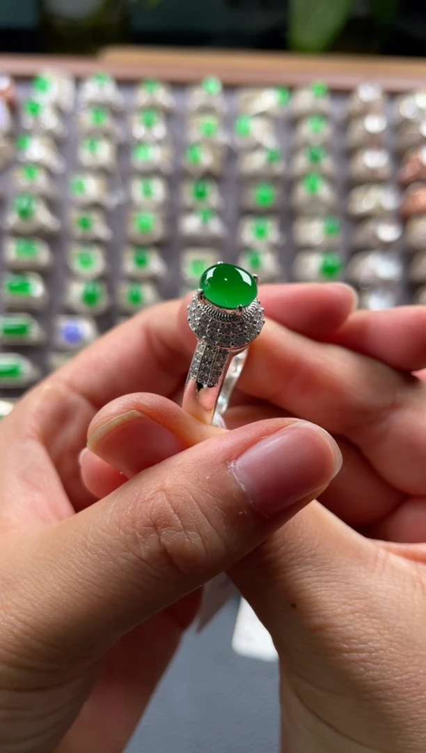 未镶嵌戒指翡翠天然缅甸A货翡翠戒面 1.4