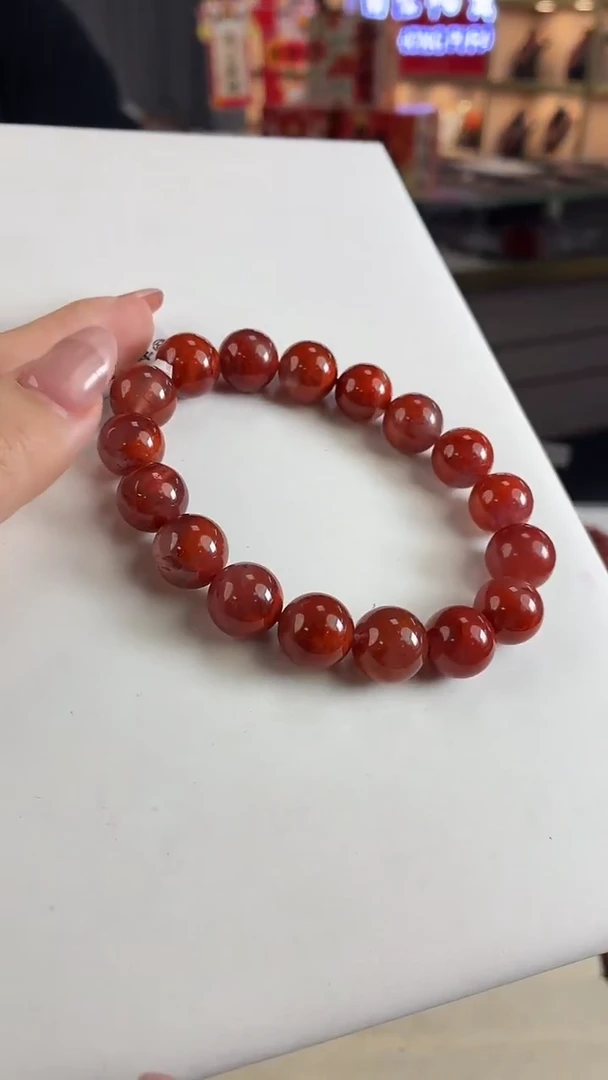 未镶嵌瓦西牛血手串12mm南红玛瑙（多样式发其一）
