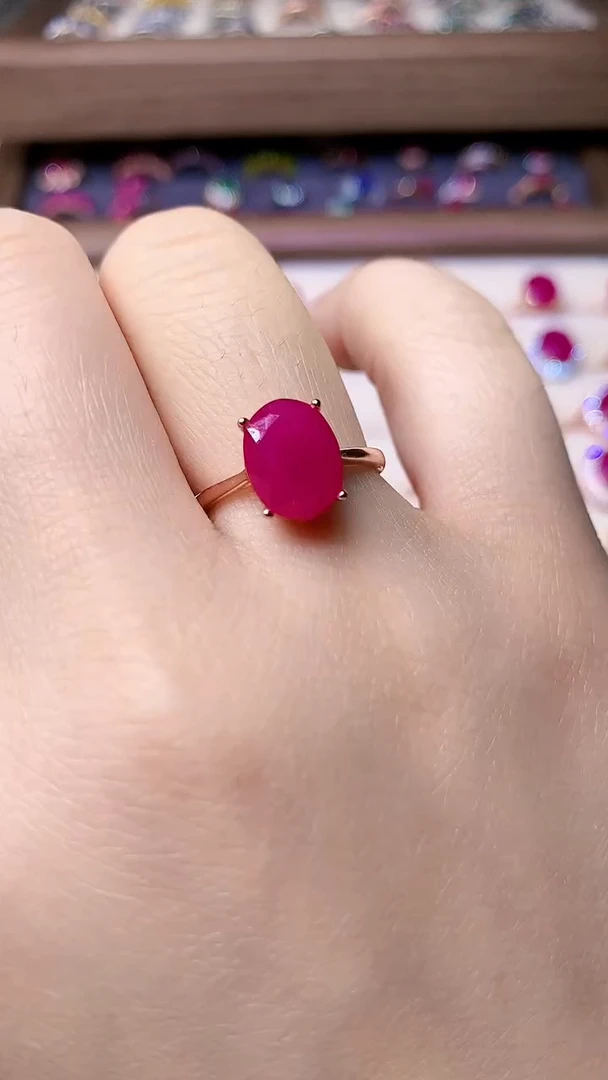 【闪购商品】红宝石戒指银S925镶嵌000