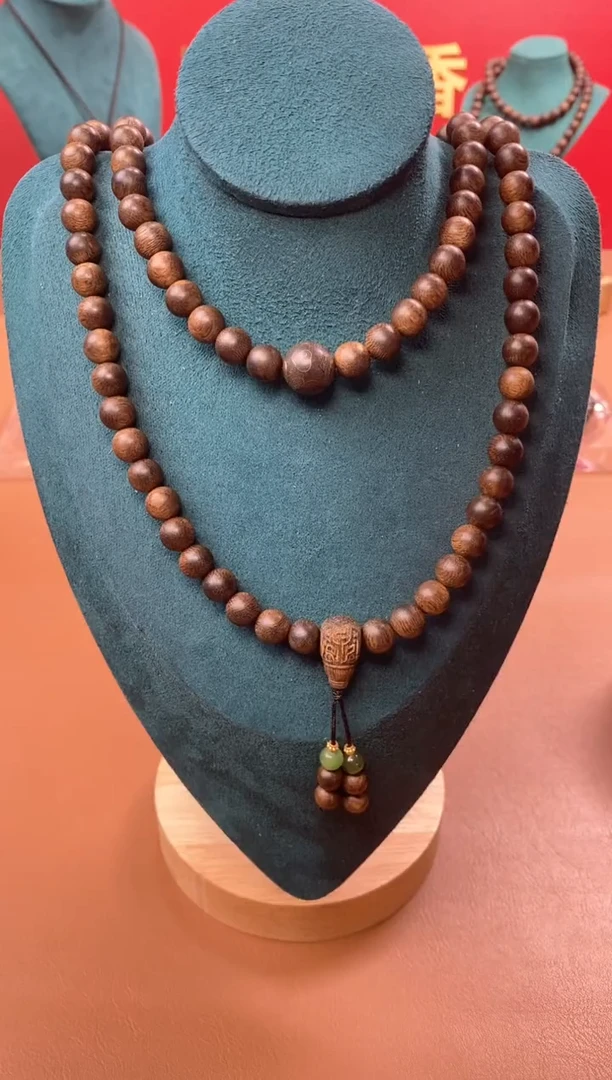 【闪购商品】沉香手串Y沉水芽庄黄棋玉化瘤疤08*108设计款