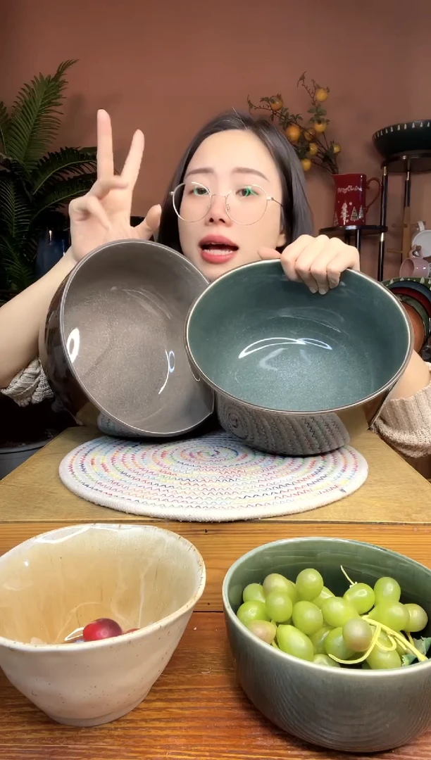 陶瓷9英寸大号啵啵碗 2件 微瑕疵