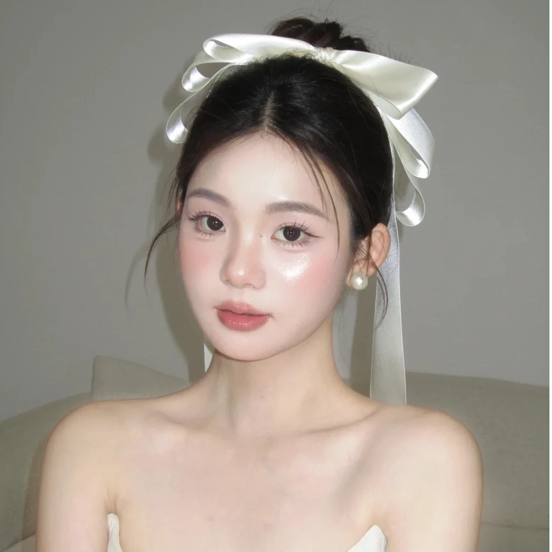 3058少女感长款大蝴蝶结发饰甜美气质新娘头饰