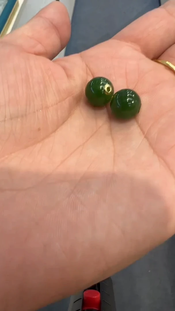 【闪购商品】和田玉珠子18K金镶嵌和田玉珠子多样性发货拍一发一