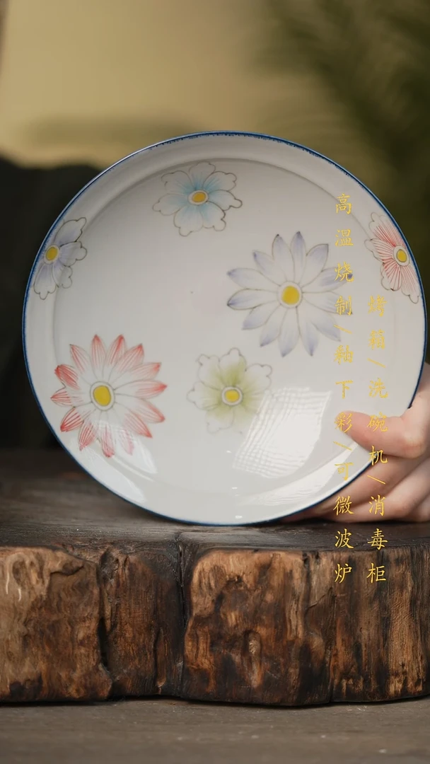 瓷片景德镇高温釉下彩可微波烤箱洗碗机